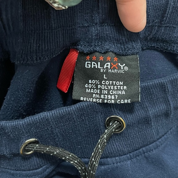 EUC Men’s Size Large (31” waist) Galaxy By Harvic Drawstring Joggers Dark Navy - Picture 7 of 10